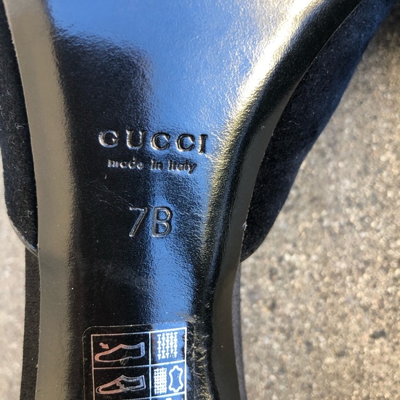 ♦️SOLD♦️GUCCI D’ Orsay Black Velvet Satin Heel Sz7 - Picture 8 of 8